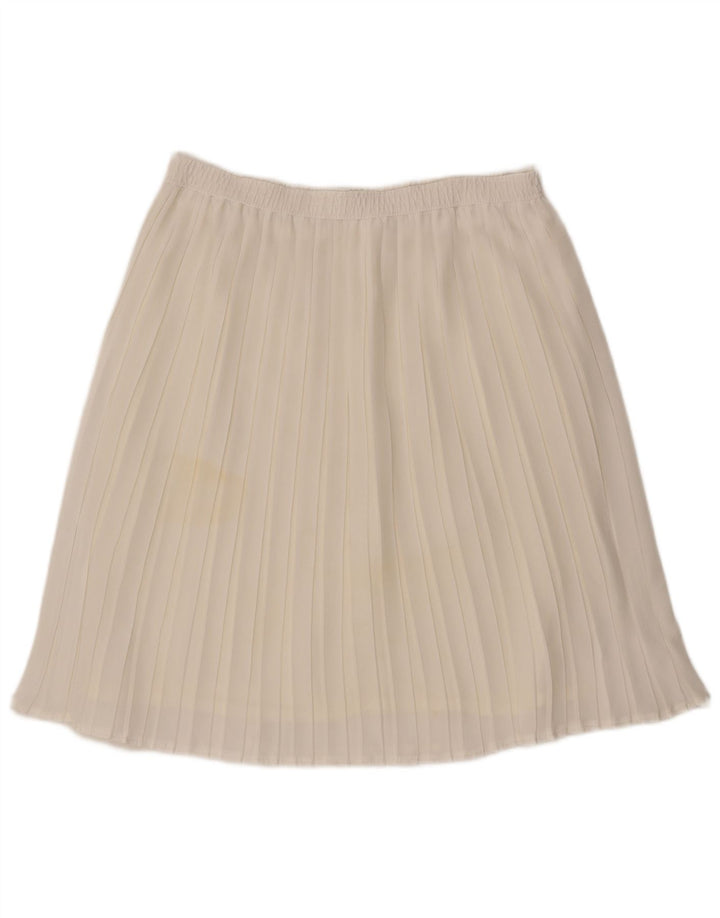 jupe plissée femme vintage W36 XL Off White Polyester