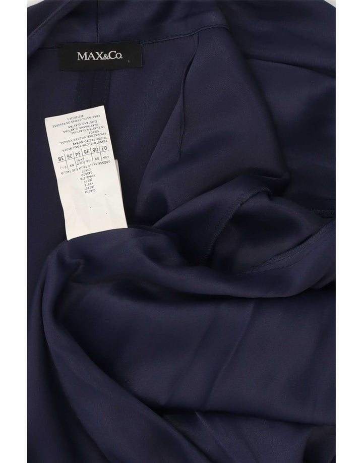 Max & Co. Veste blazer ouverte à manches 3/4 pour femme UK 6 XS Bleu marine Viscose