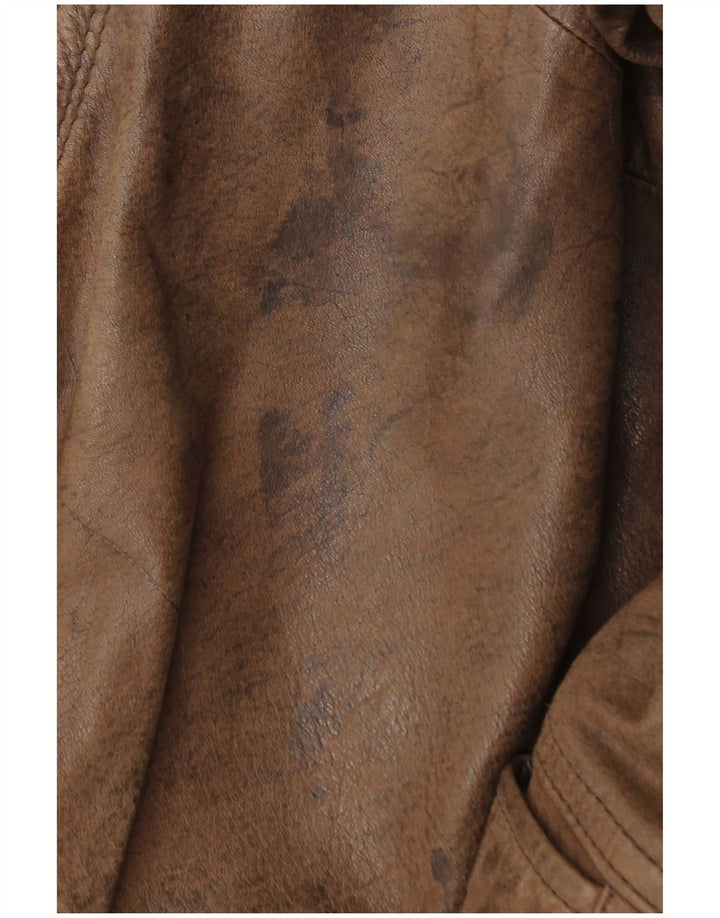 Veste en cuir surdimensionnée femme vintage EU 44 XL Cuir Marron
