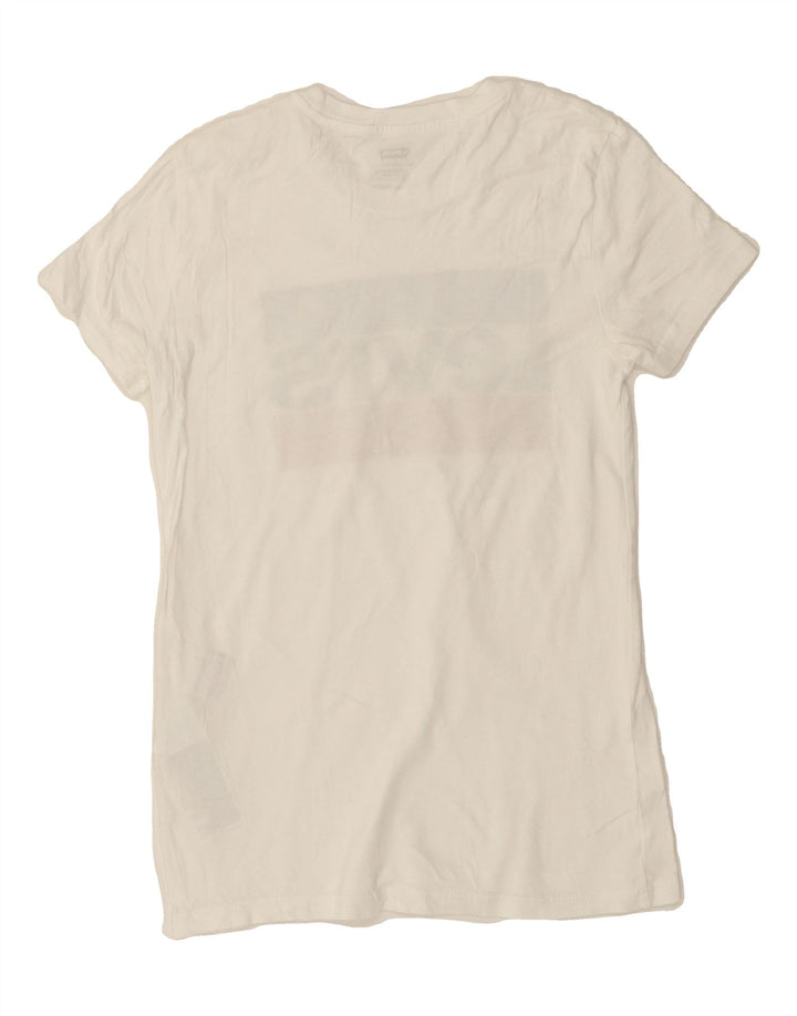 LEVI'S Womens Graphic T-Shirt Top UK 2 2XS White Vintage Levi's and Second-Hand Levi's from Messina Hembry 