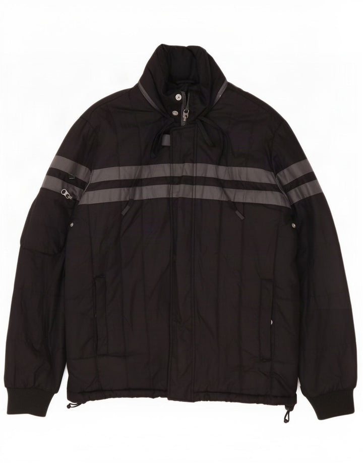 Armani Jeans Veste matelassée pour homme IT 50 Large en polyester rayé noir