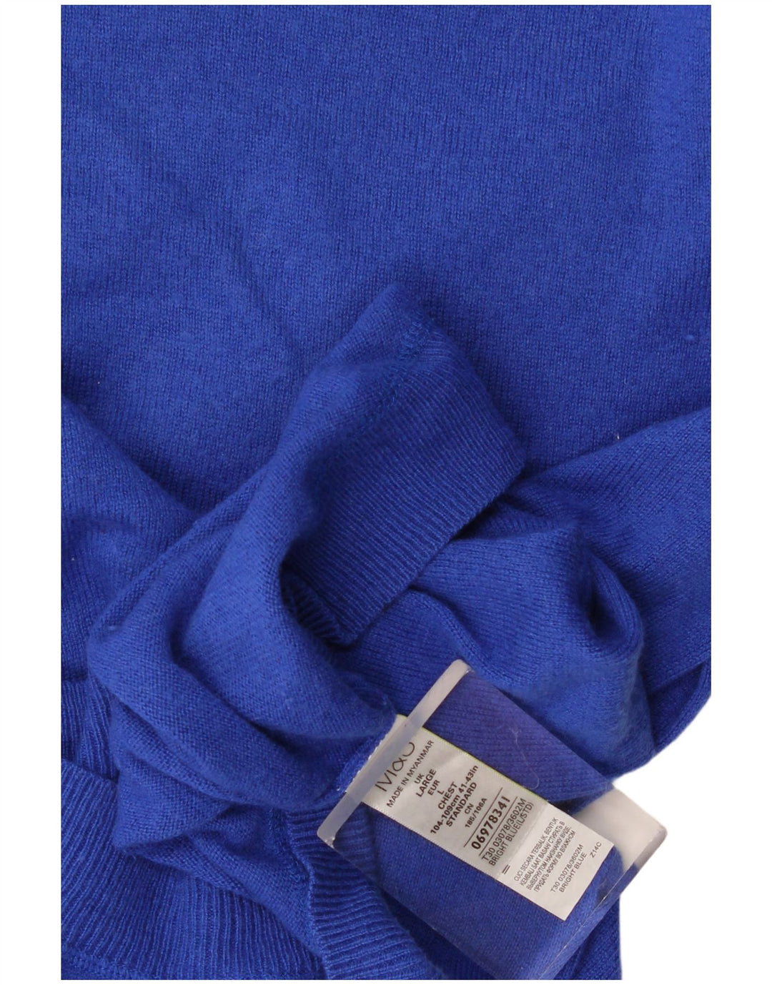 Marks & Spencer Pull à col rond pour homme en laine bleue Taille L