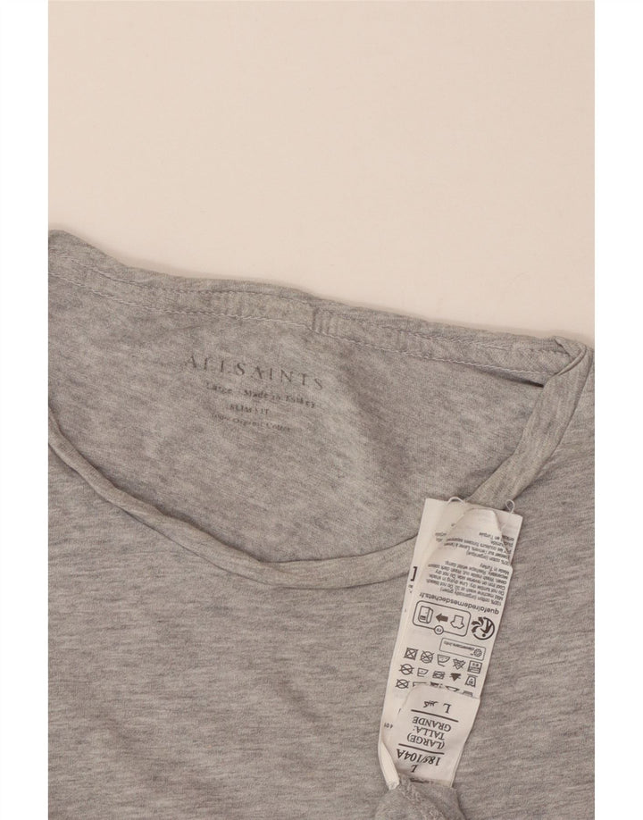 All Saints T-shirt slim fit pour hommes, grand, gris, coton