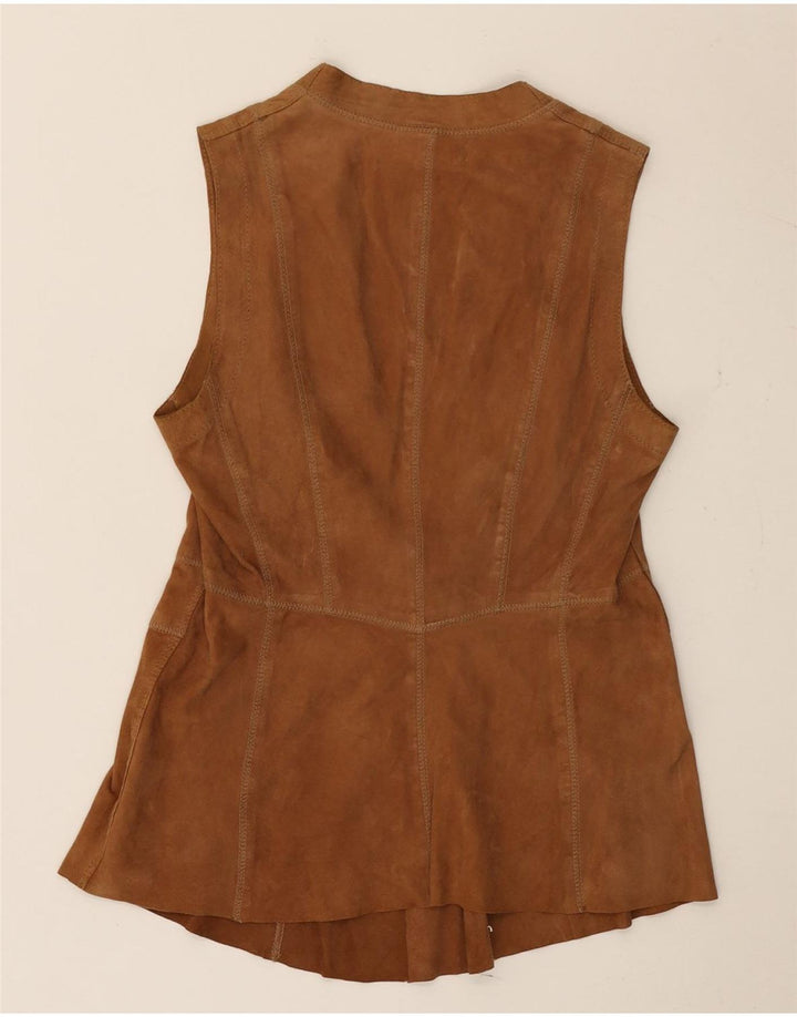 Gerry Weber Gilet en daim pour femme UK 10 Petit cuir marron