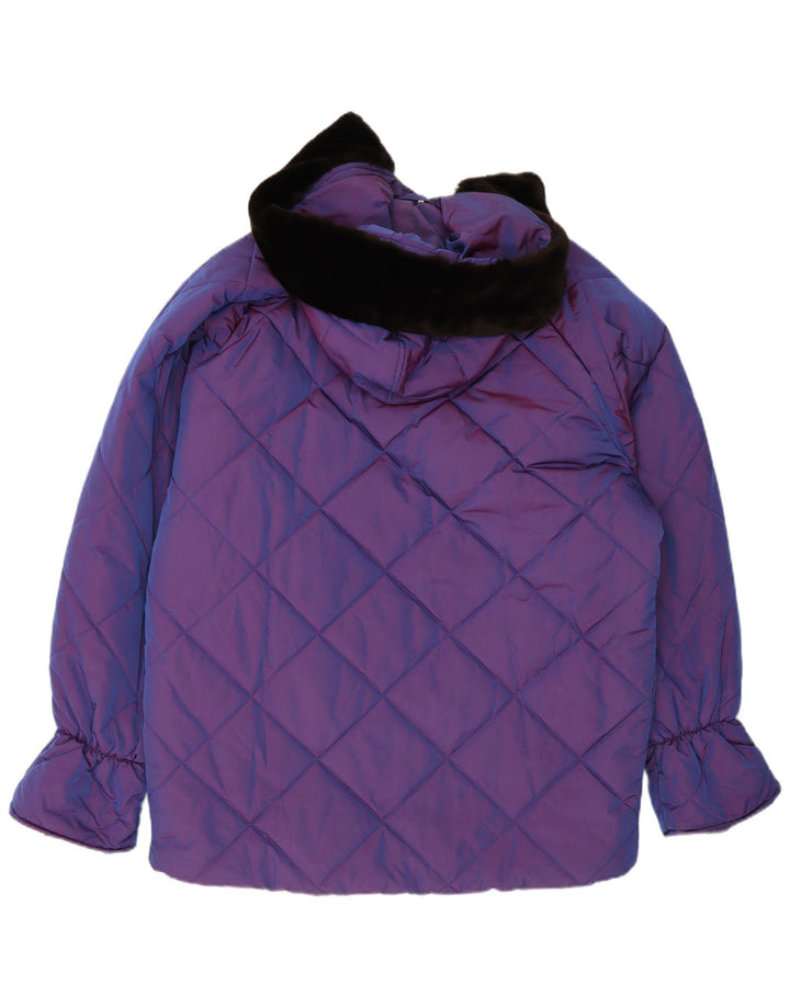 Belfe & Belfe Manteau matelassé à capuche surdimensionné pour femme IT 44 Violet moyen