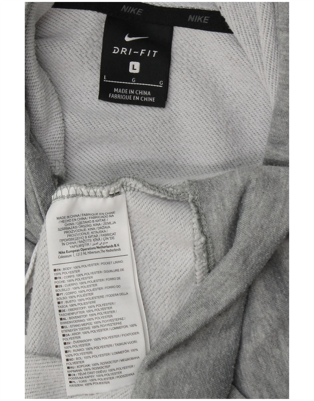 Nike Pull à capuche graphique Dri Fit pour homme en polyester moucheté gris Taille L