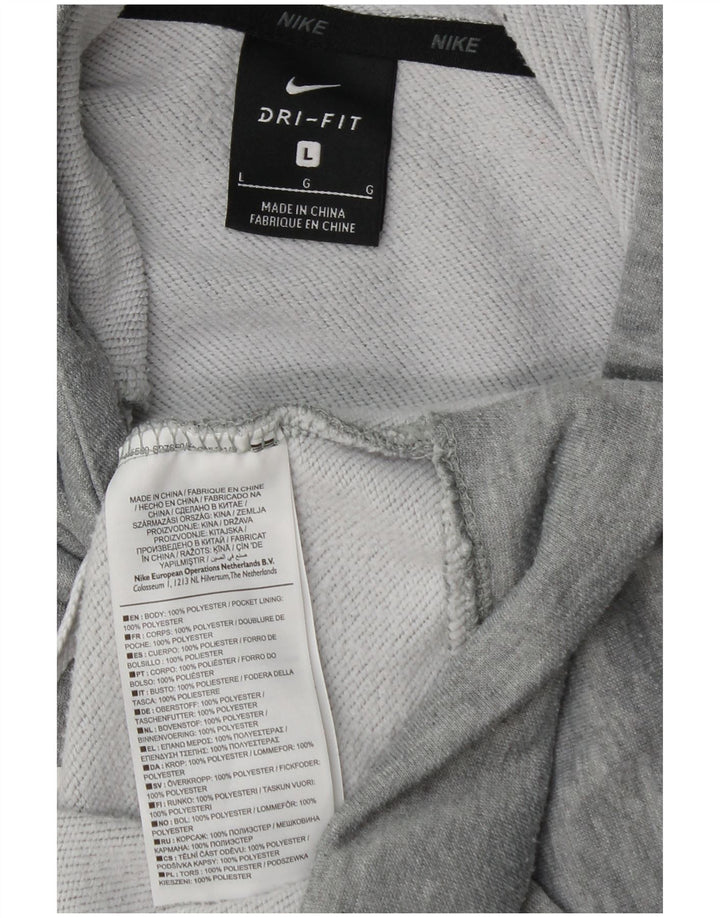 Nike Pull à capuche graphique Dri Fit pour homme en polyester moucheté gris Taille L