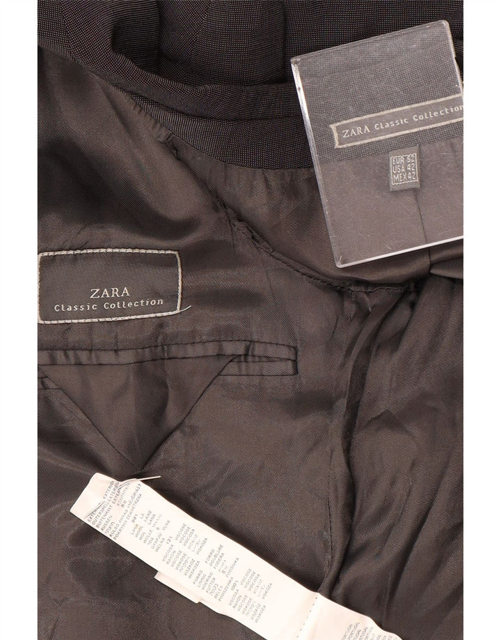 Zara Veste Blazer 3 Boutons Homme EU 52 Grande Laine Grise