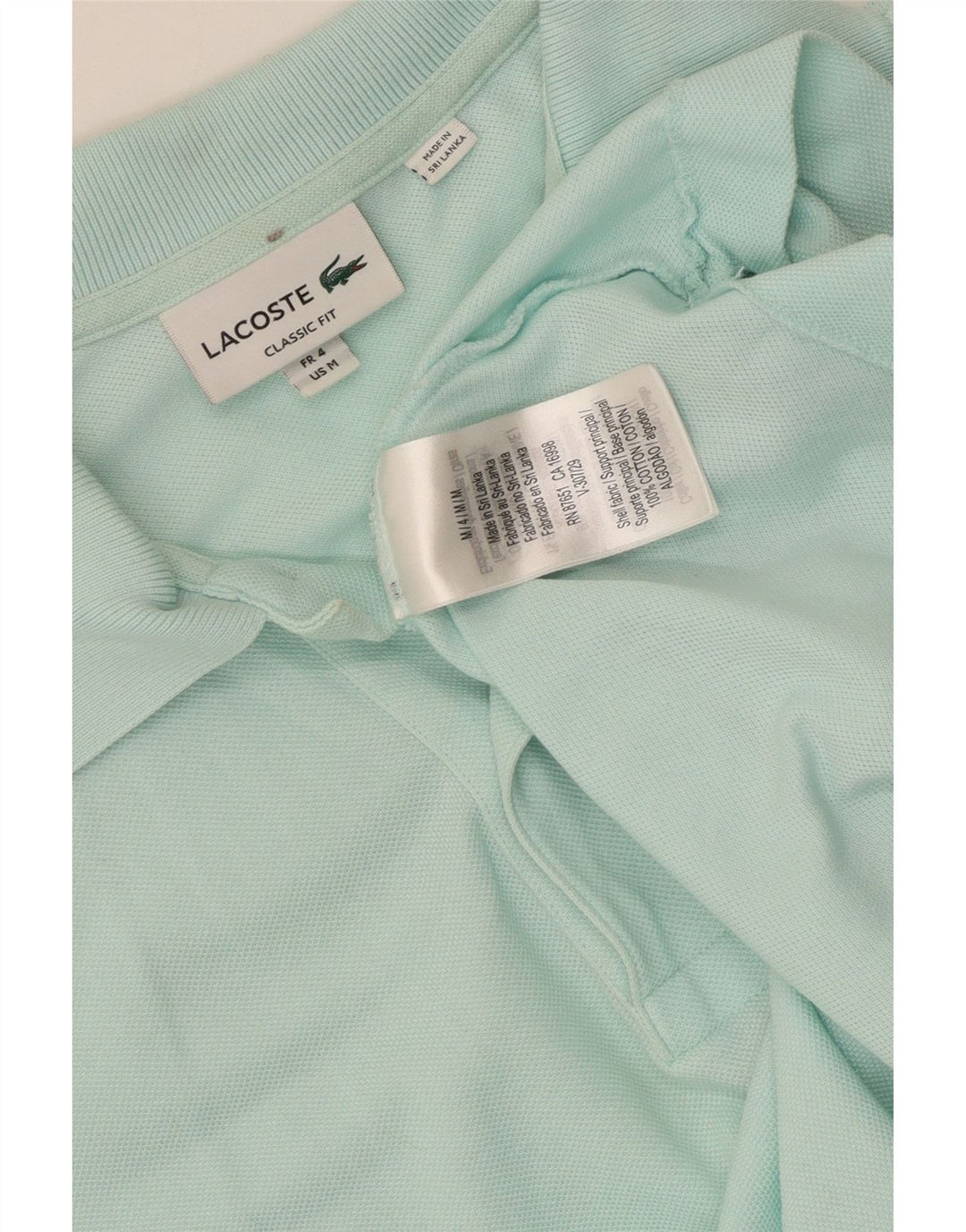 Lacoste Polo coupe classique pour homme taille 4 coton turquoise moyen