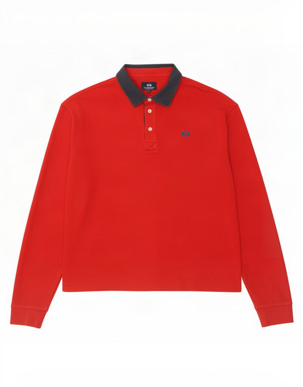 La Martina Polo de rugby à manches longues Buenos Aires pour homme Rouge 2XL