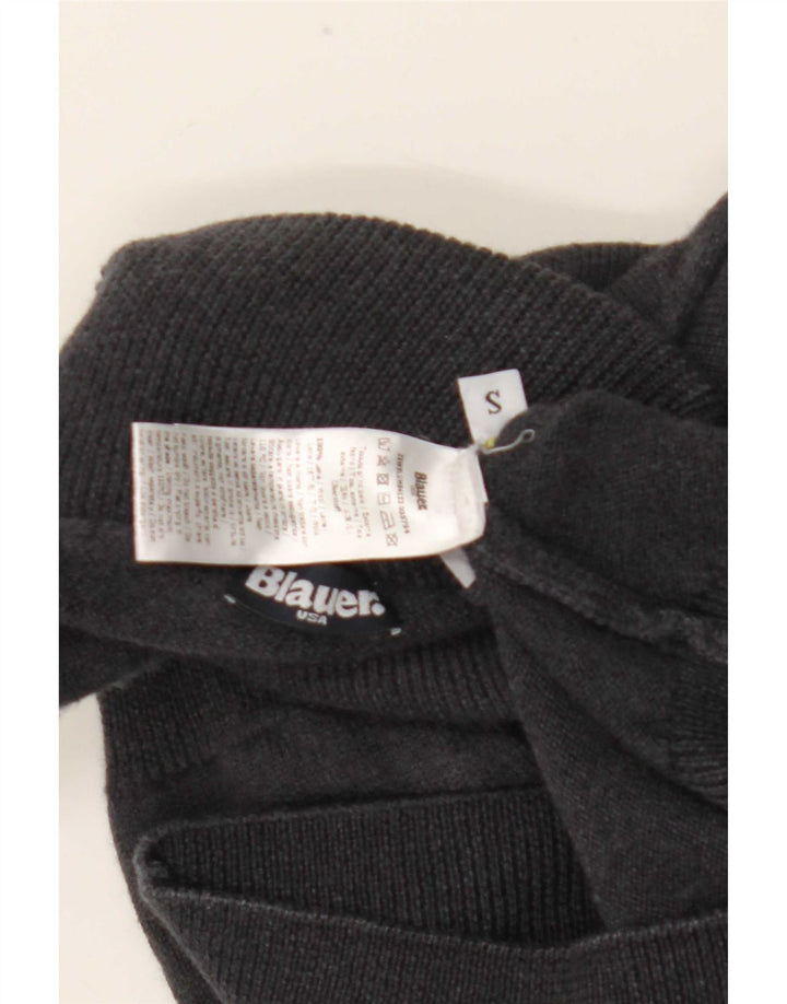 Blauer Pull col roulé pour femme UK 8 Petite laine grise