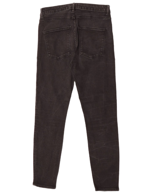 Zara Jean skinny taille haute pour femme EU 42 Large W32 L28 Coton noir