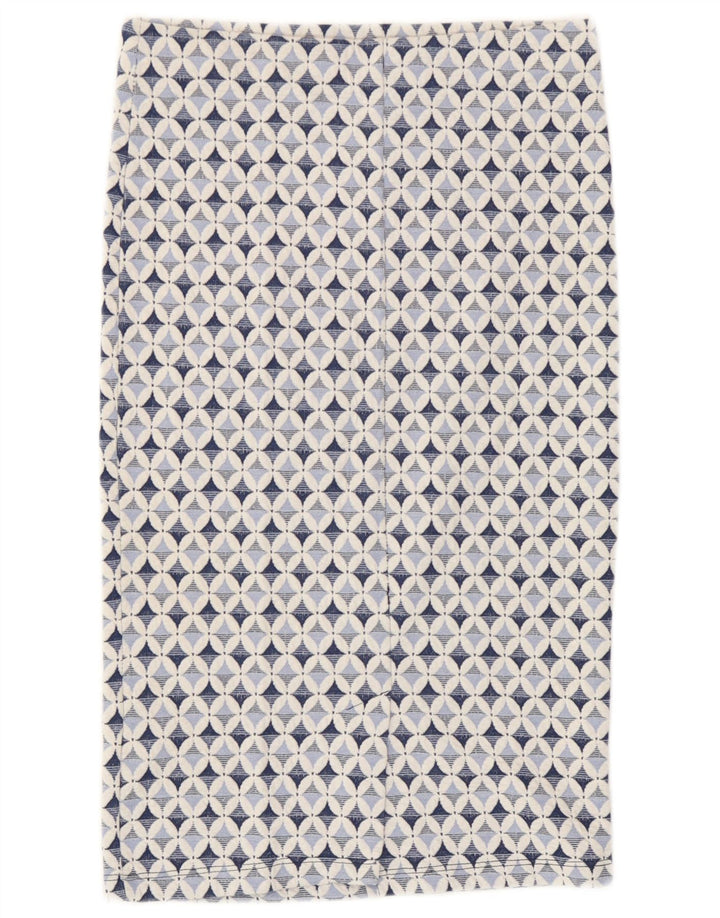 Zara Femme Jupe Droite Trafaluc Medium W28 Bleu Géométrique Polyester