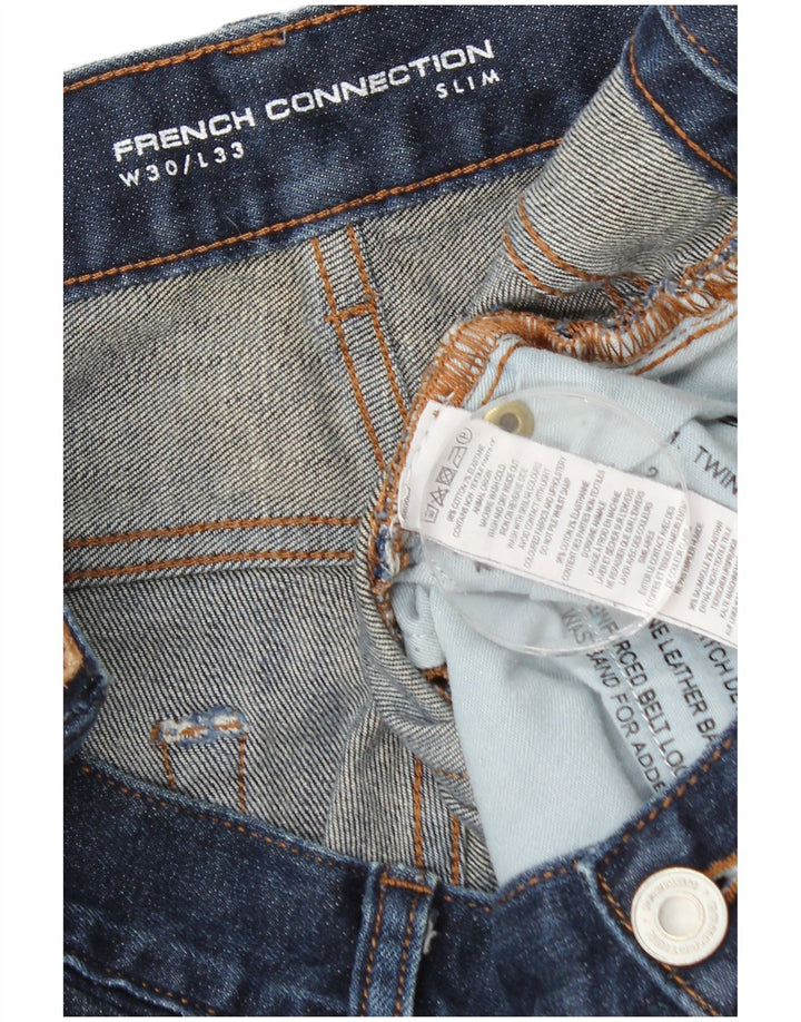French Connection Jean Slim Homme W30 L33 Bleu Marine Coton