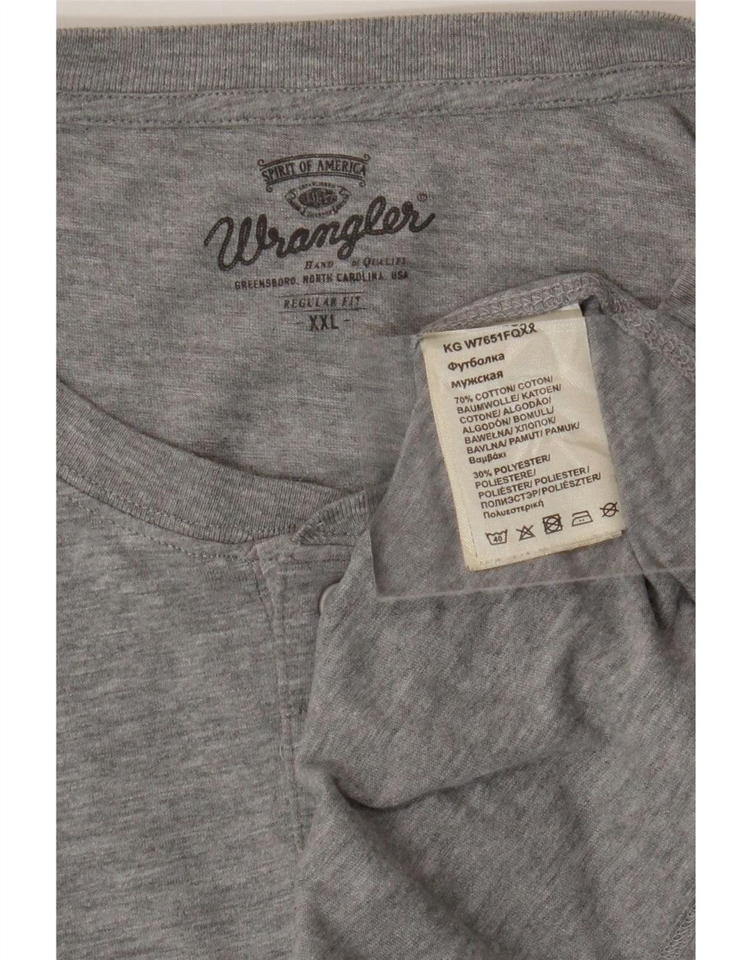 Wrangler Haut coupe classique à manches longues pour homme en coton gris 2XL