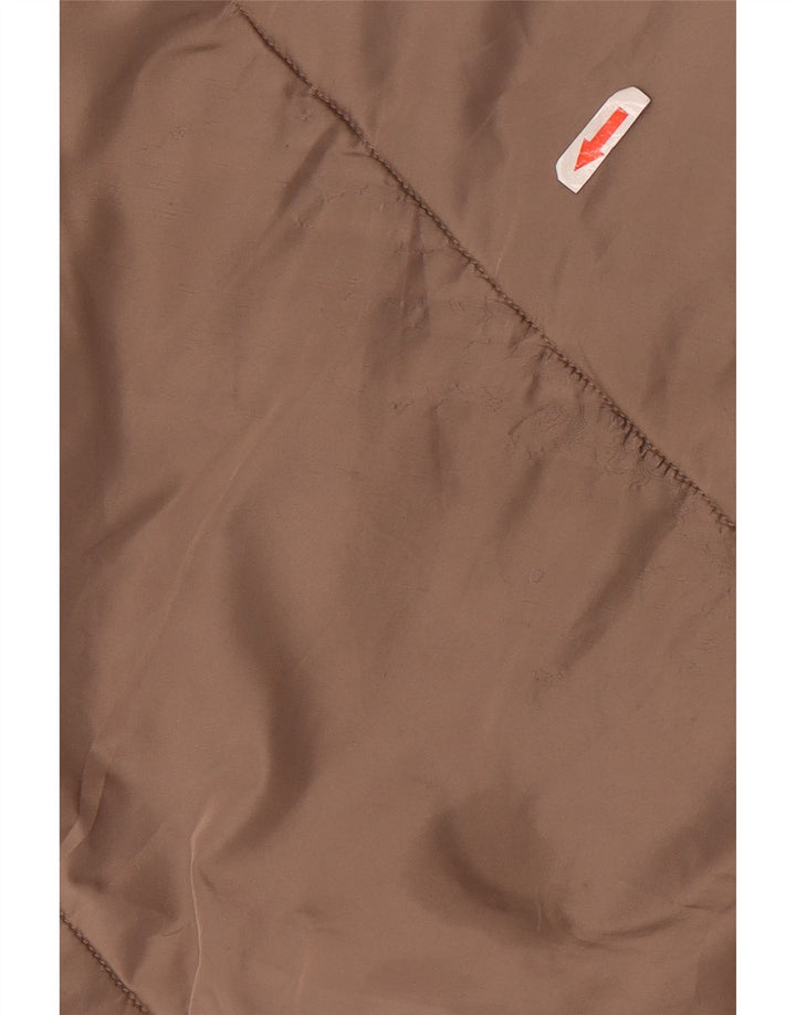 Zara Manteau matelassé surdimensionné à capuche pour femme UK 18 XL Marron Polyester