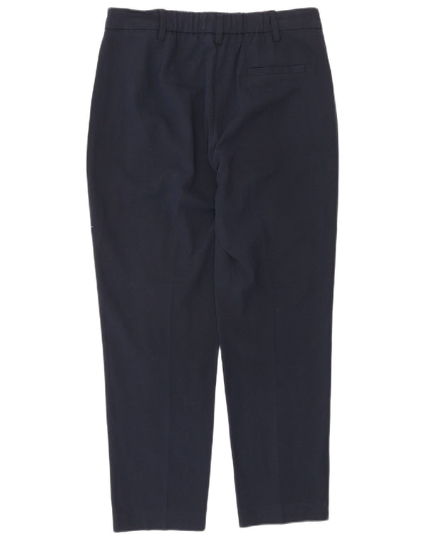 Marks & Spencer Pantalon décontracté taille haute pour femme UK 10 Small W28 L28 Bleu marine