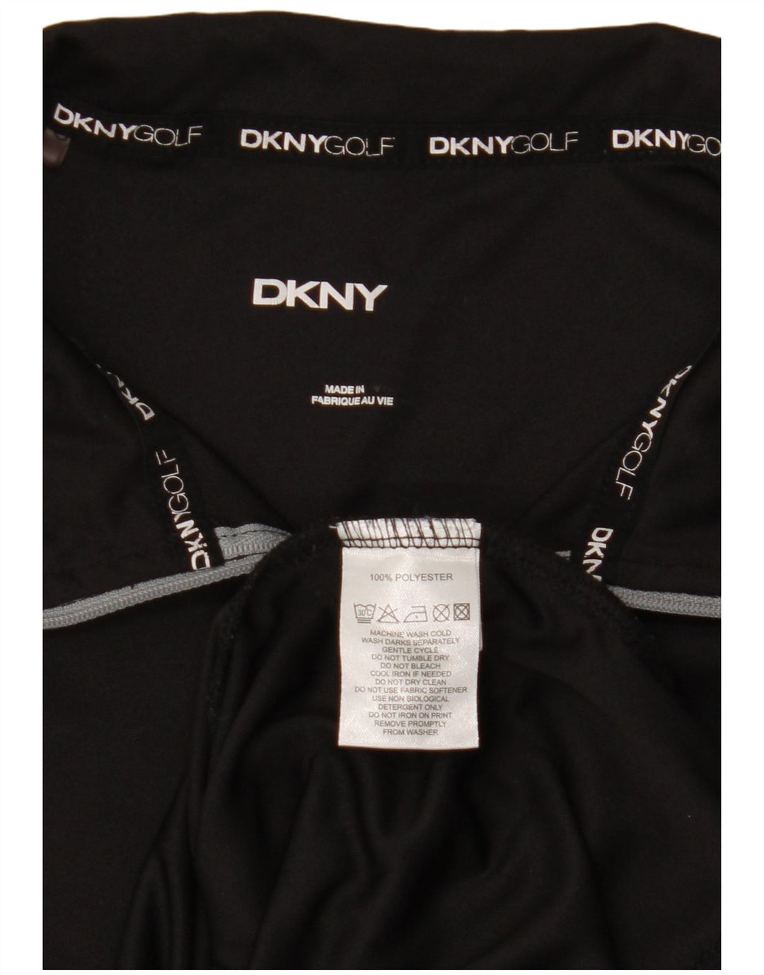 DKNY Haut de survêtement pour homme avec col zippé et polyester Noir Taille L