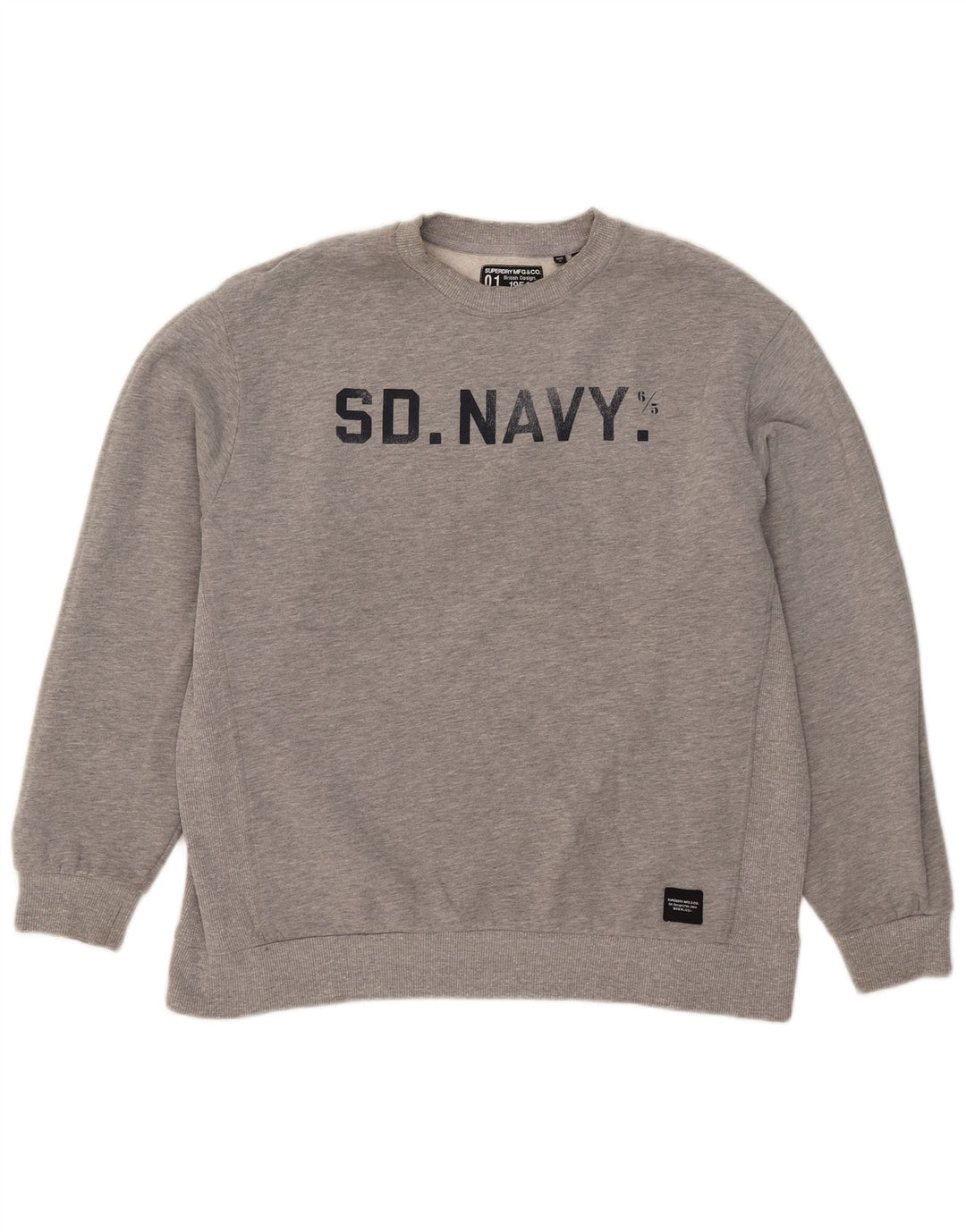 Superdry Sweat-shirt surdimensionné graphique pour femme UK 14 Large Gris Coton