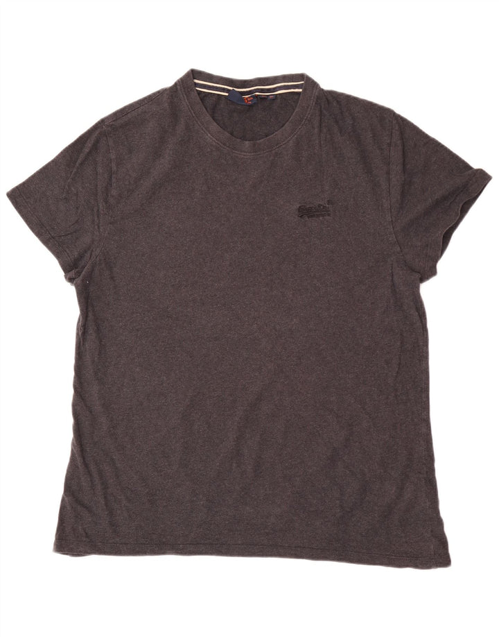 Superdry T-Shirt Graphique Top XL Gris Coton Homme