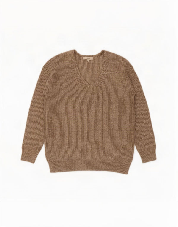 Marks & Spencer Pull surdimensionné à col en V pour femme UK 10 Petit Gris