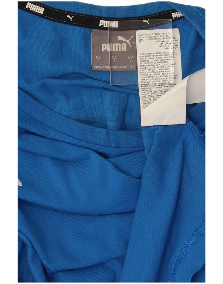 Puma T-shirt graphique pour homme, grand, bleu, coton