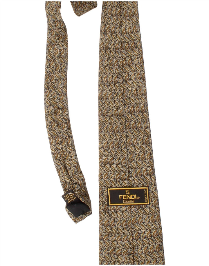 Fendi Cravate Homme Taille Unique Beige Paisley Soie