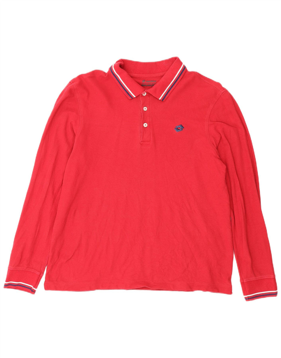 Lotto Polo à Manches Longues Homme Rouge Moyen Coton