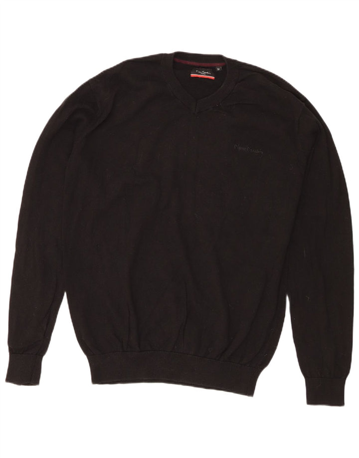 Pierre Cardin Pull coupe classique col V pour homme en coton noir moyen