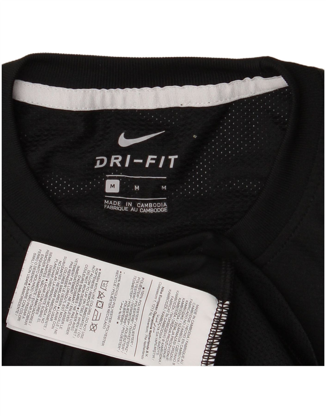 Nike Hommes Dri Fit T-Shirt Haut Noir Colorblock Polyester