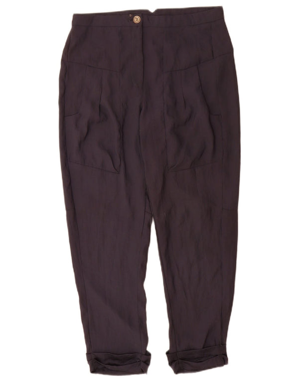 Topshop Pantalon décontracté droit pour femme UK 6 XS W26 L26 Bleu marine Polyester