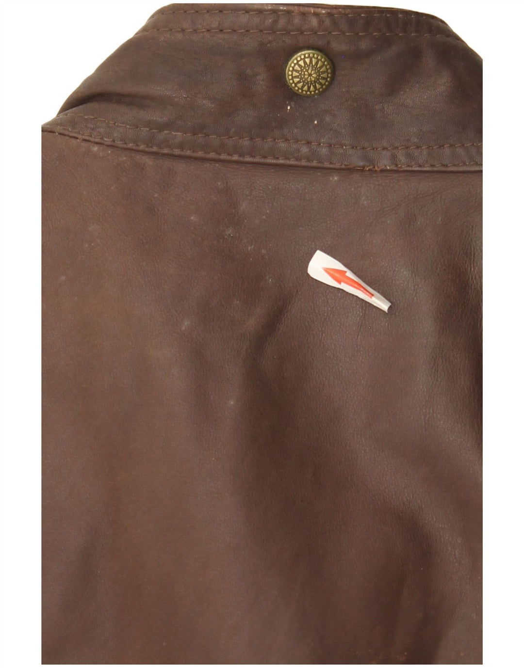 vintage Mens Leather Utility Gilet UK 40 Grand Marron
