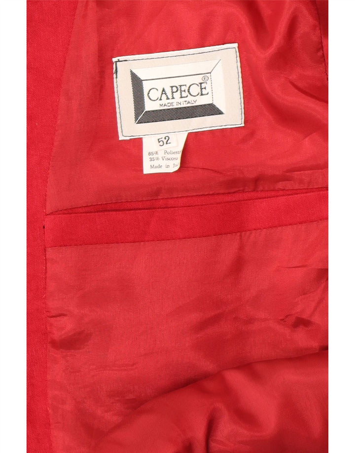 vintage Homme Double Breasted Blazer Veste IT 52 XL Rouge Polyester