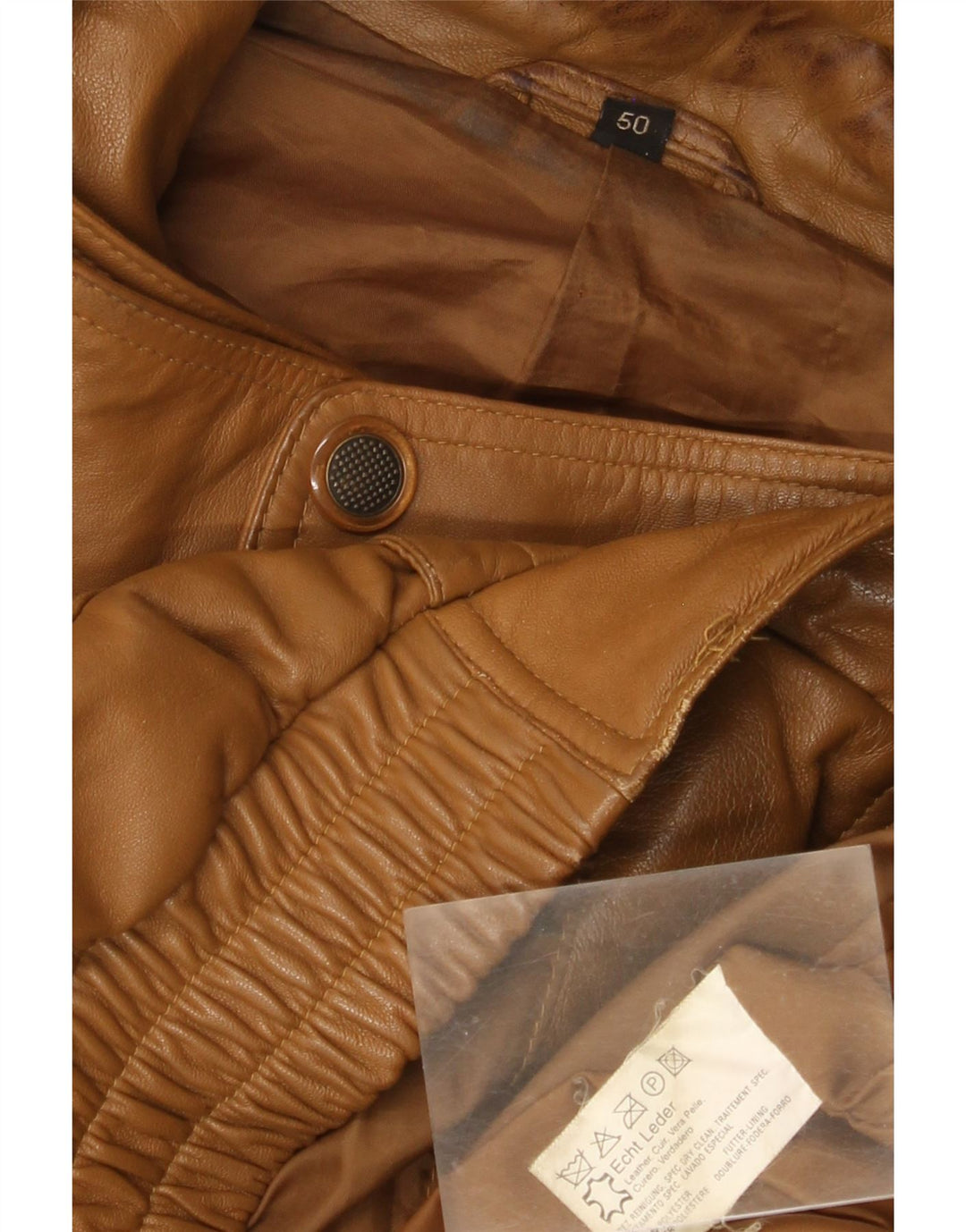 veste en cuir bomber homme vintage EU 50 grand cuir marron