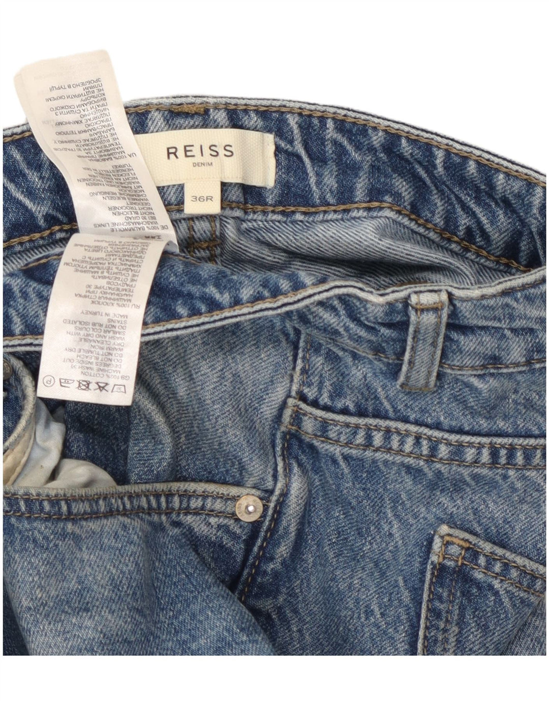 REISS Jean Slim Homme W36 L30 Bleu Coton