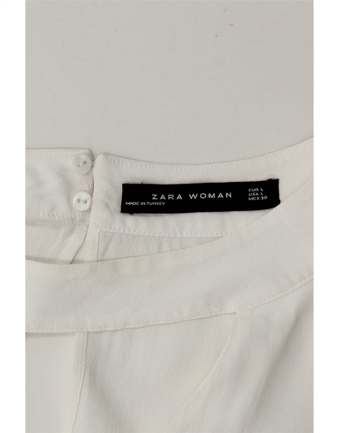 Zara Chemisier à manches 3/4 pour femme UK 16 Large Blanc