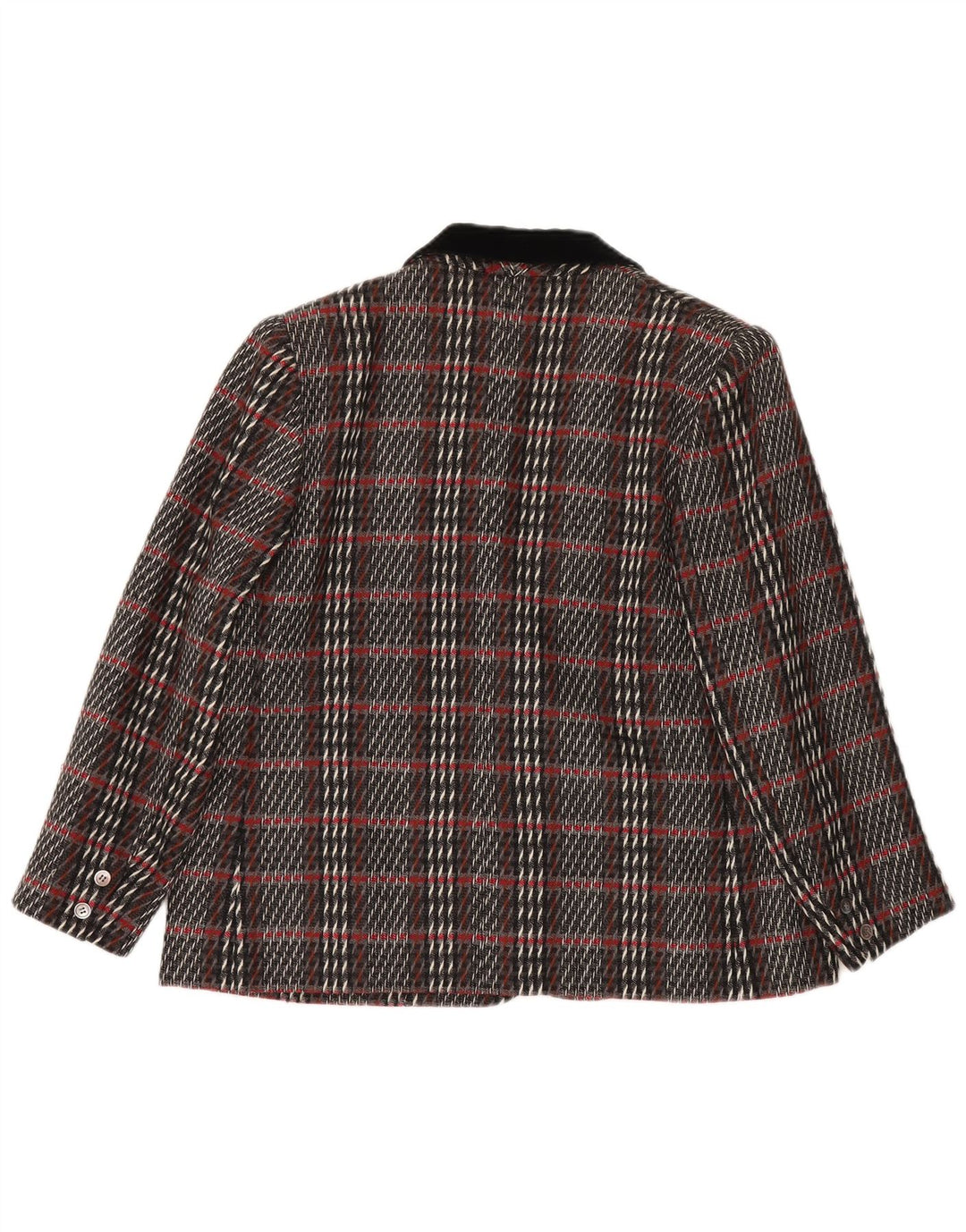 vintage Femmes 1 Bouton Blazer Veste UK 14 Grand Plaid Multicolore