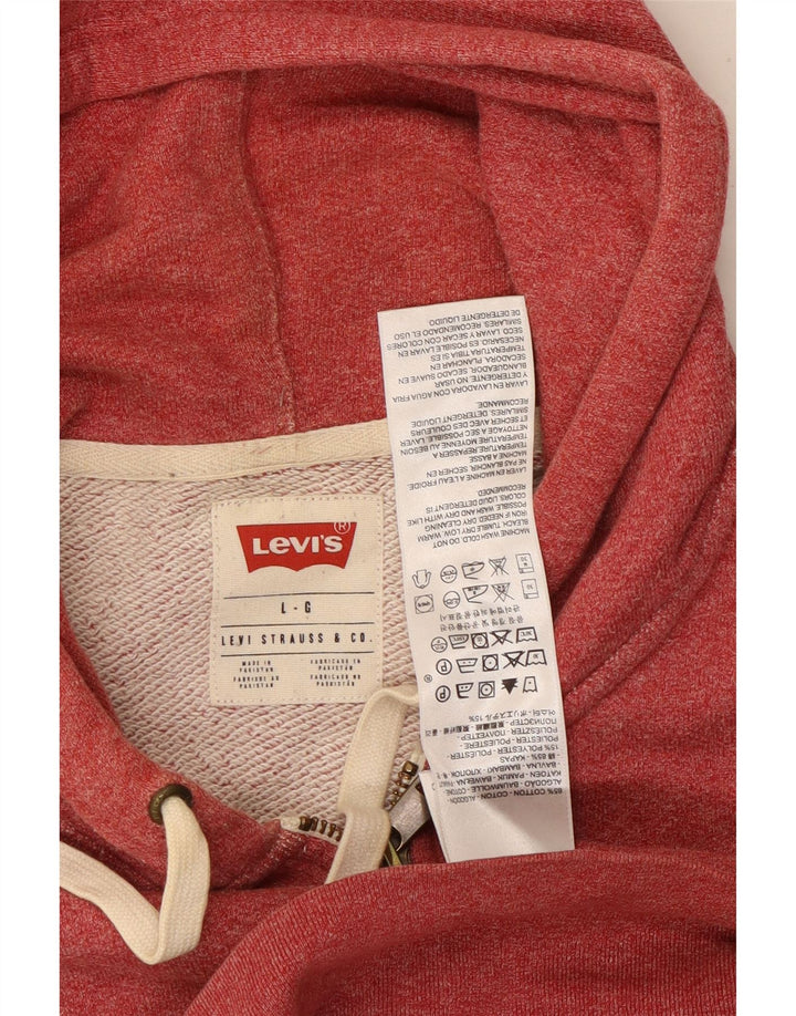Levi's Sweat à Capuche Zippé Homme Large Rouge Coton