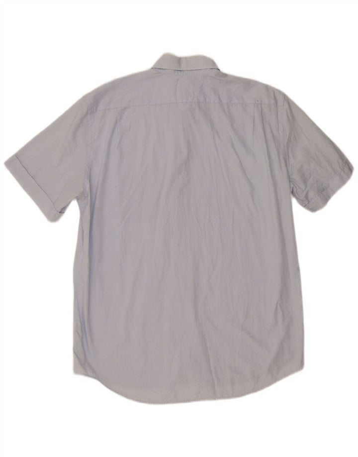 Lacoste Chemise à manches courtes homme taille 43 grand coton bleu