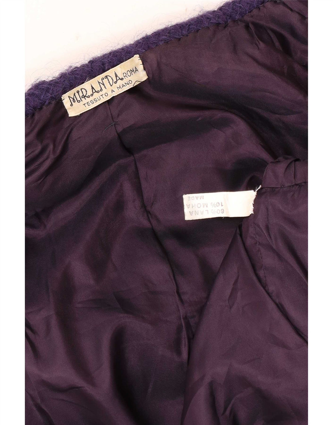 veste blazer femme vintage UK 18 XL Purple Check Wool