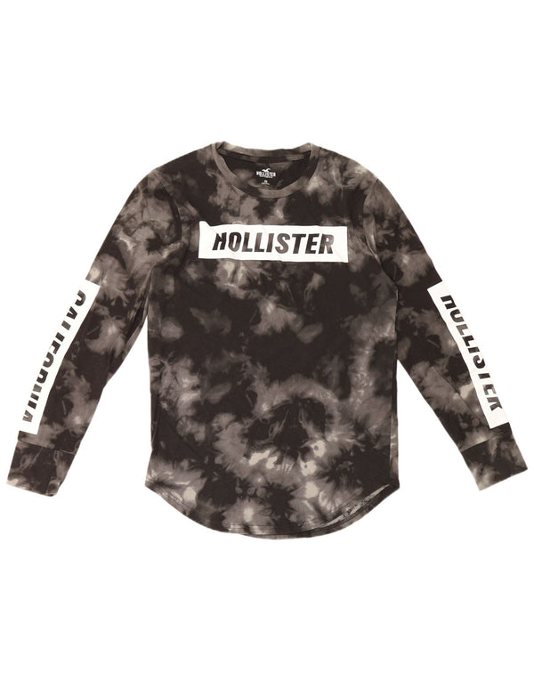 Hollister Haut Graphique à Manches Longues XS Noir Tie Dye Coton Homme