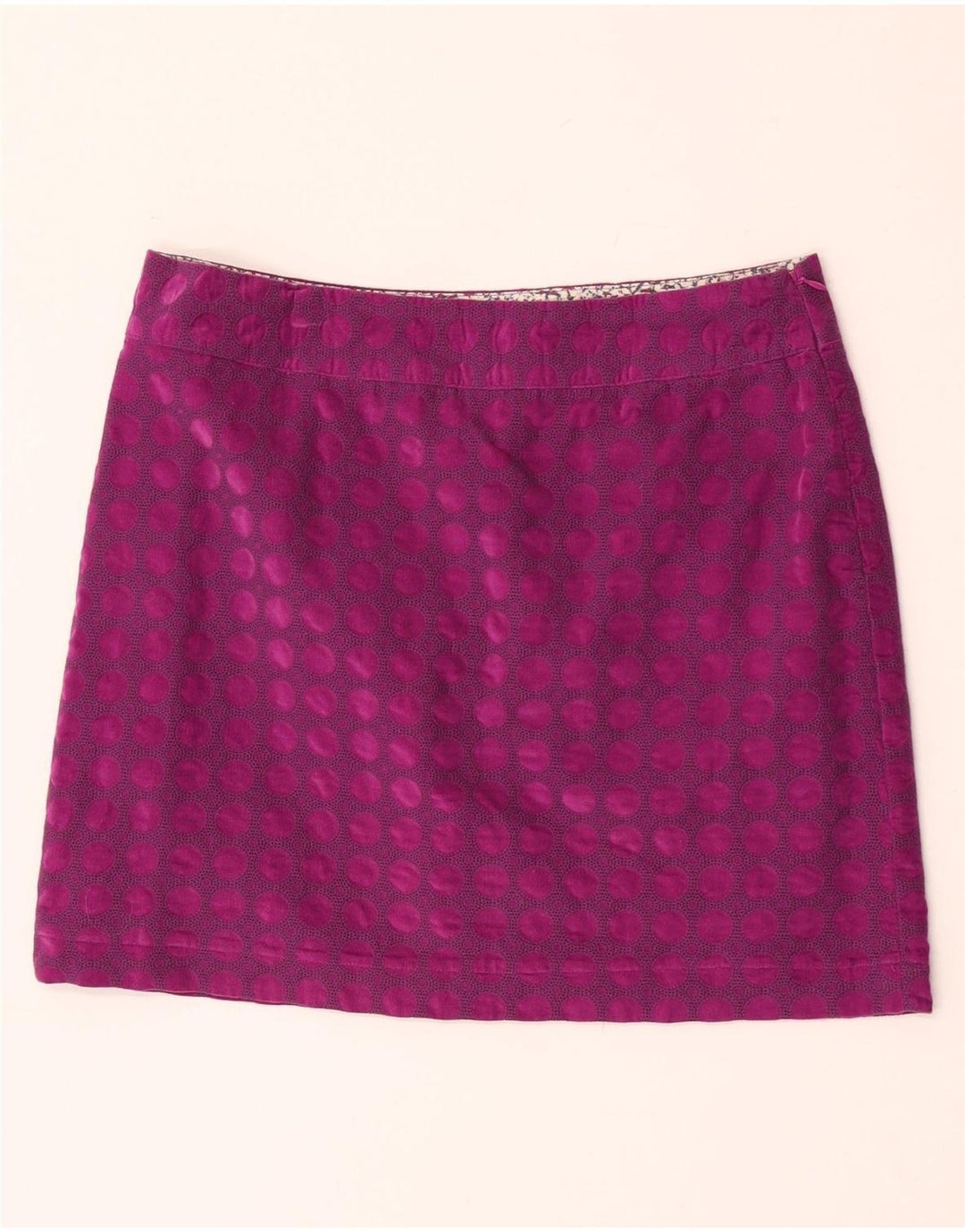 Mini jupe White Stuff pour femme UK 12 Medium W32 en coton géométrique violet