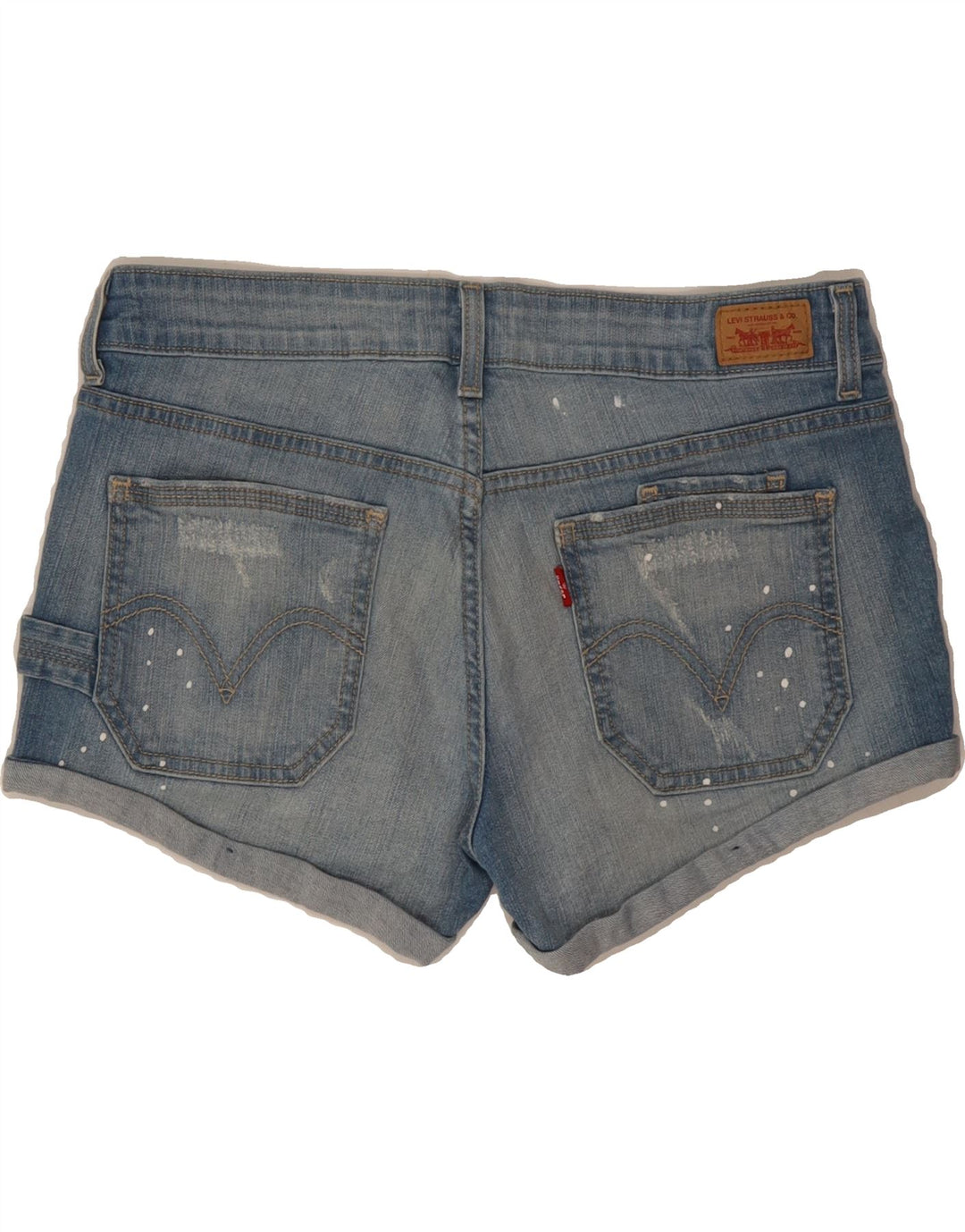 LEVI'S Womens Denim Shorts US 7 Medium W30 Blue Spotted Cotton Vintage Levi's and Second-Hand Levi's from Messina Hembry 