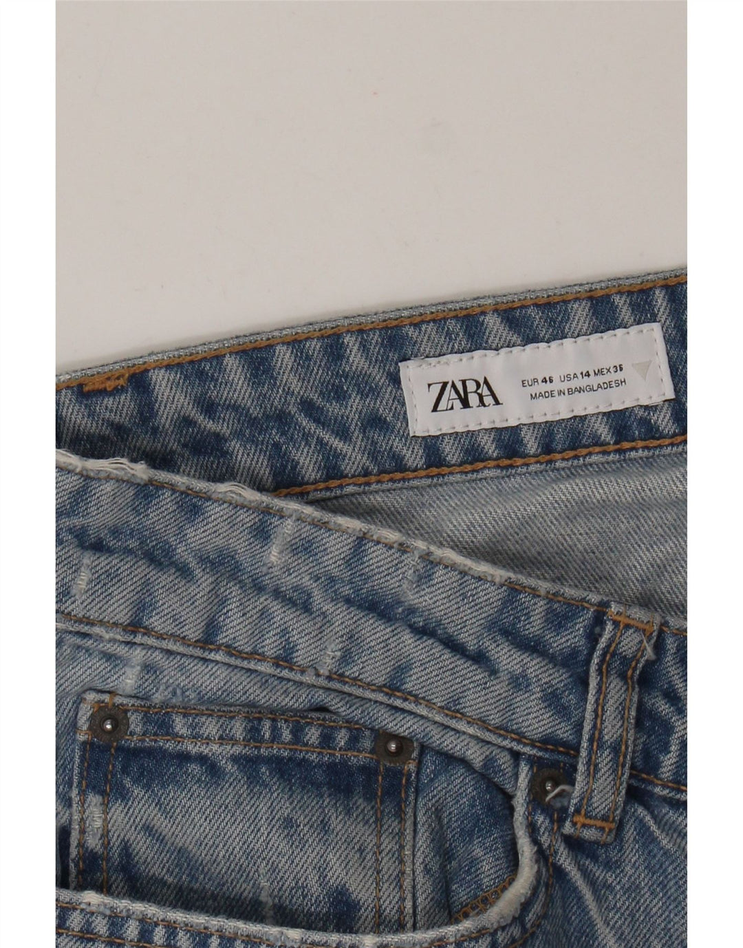 Zara Jean droit femme EU 46 XL W36 L29 Bleu