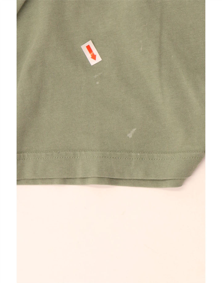 Reebok T-Shirt Graphique Homme Vert Large Coton