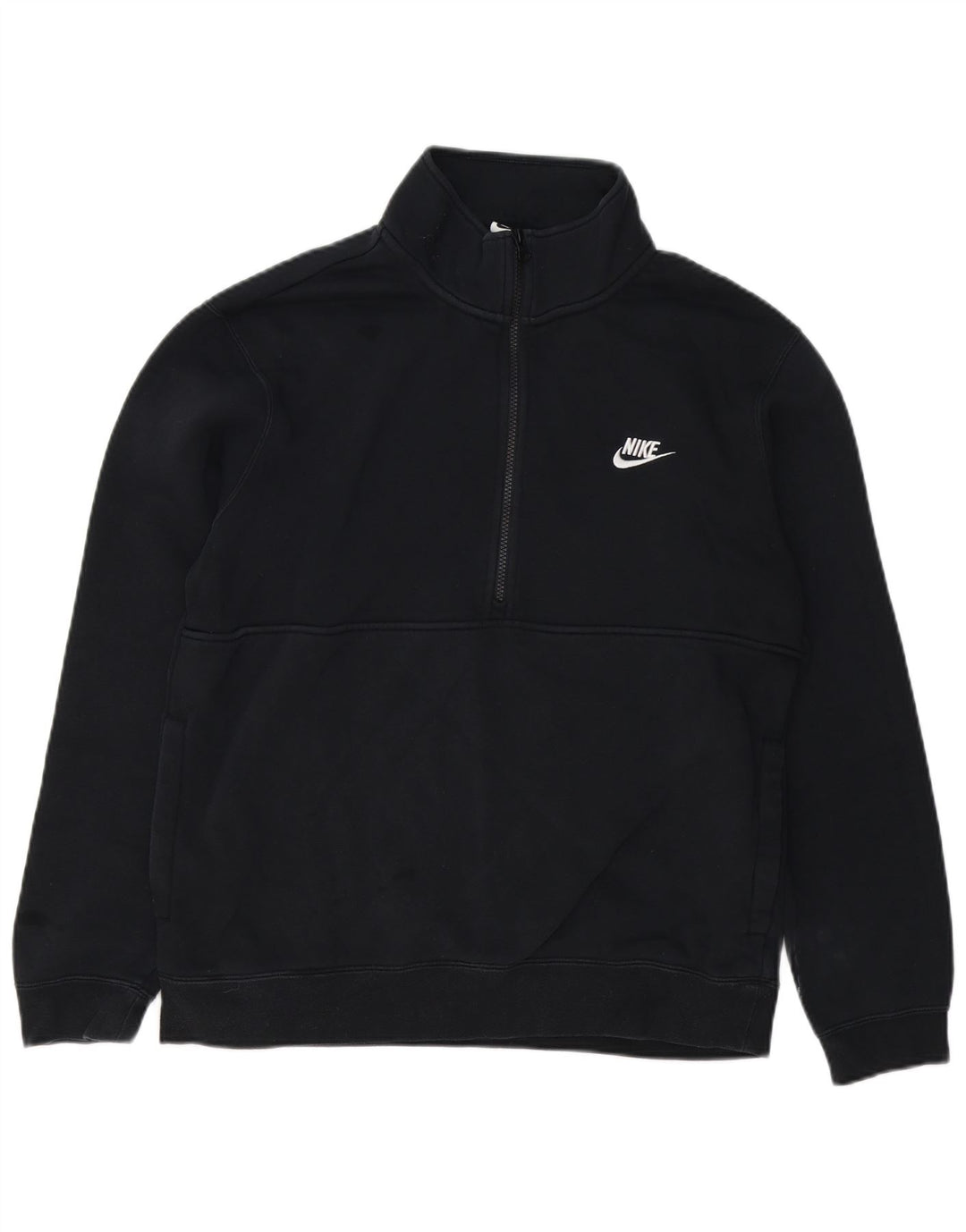 NIKE Sweat-shirt à col zippé pour homme Grand coton noir