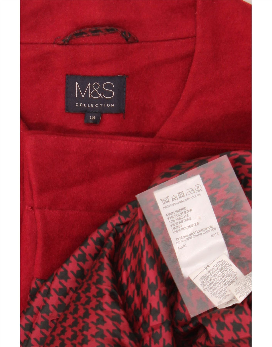 Marks & Spencer Manteau Femme UK 18 XL Rouge Polyester