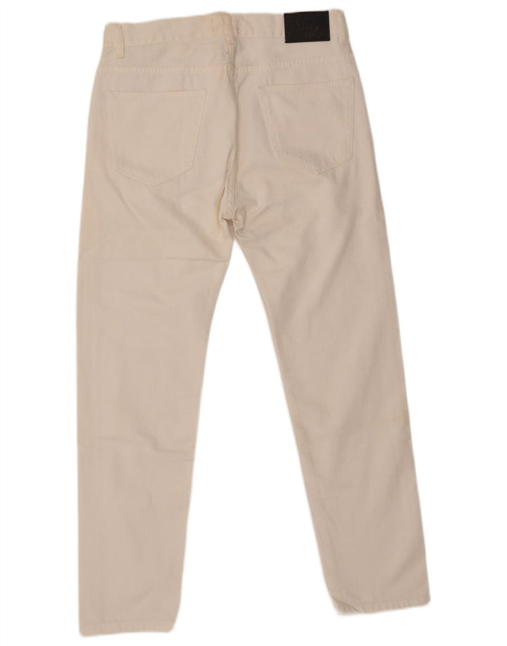 ZARA Jeans Slim Homme EU 40 Medium W31 L28 Coton Blanc Cassé