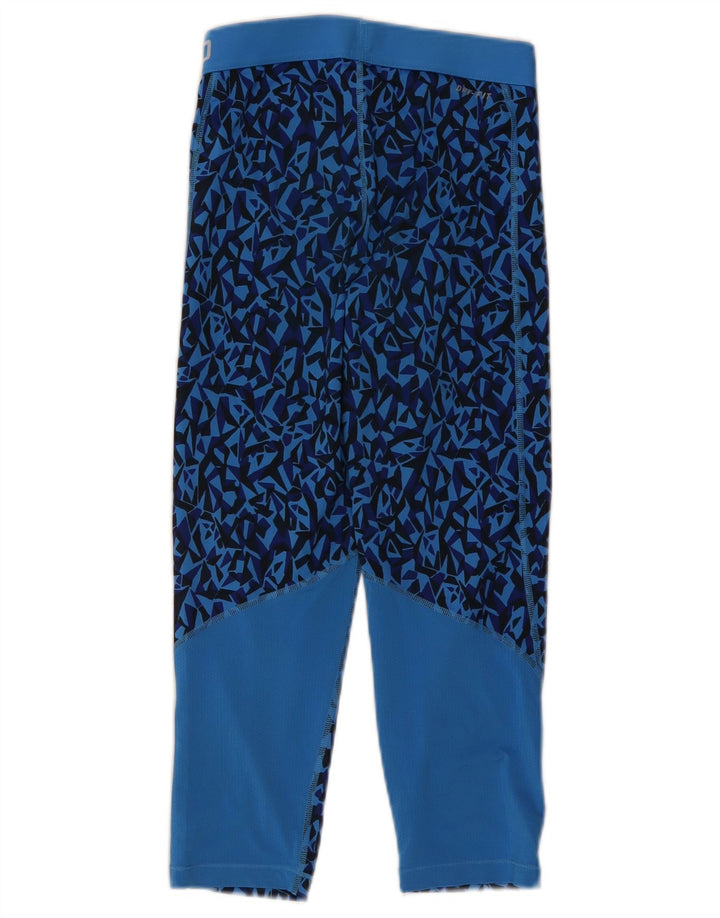 Nike Femmes Capri Leggings UK 8 Petit Bleu Géométrique Polyester