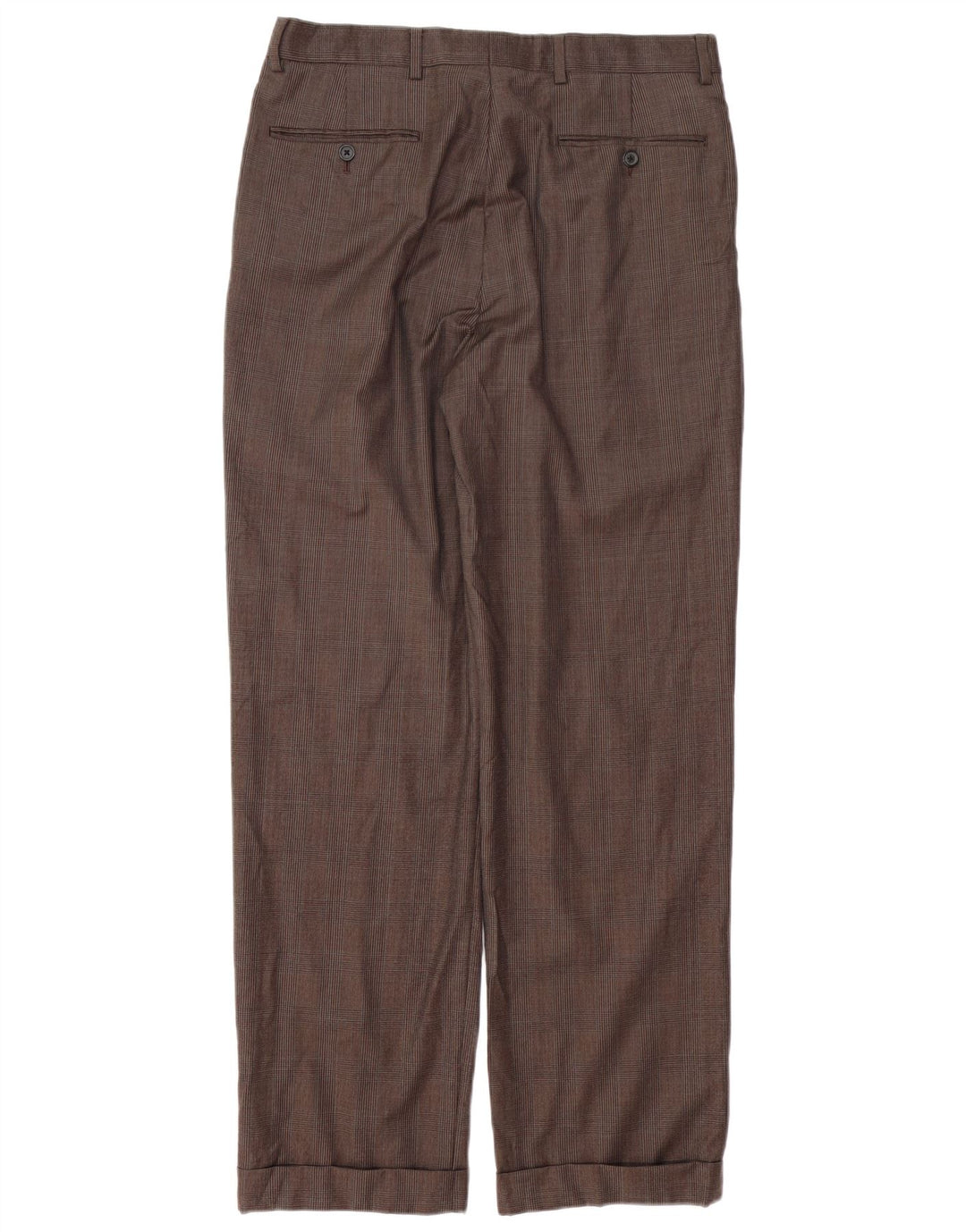 BROOKS BROTHERS Pantalon de costume Madison pour homme W33 L31 en laine à carreaux marron